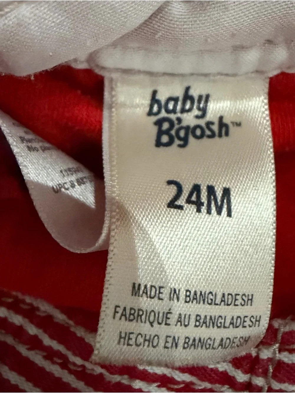 Oshkosh B’gosh Classic Red Striped Overalls 24M 2T